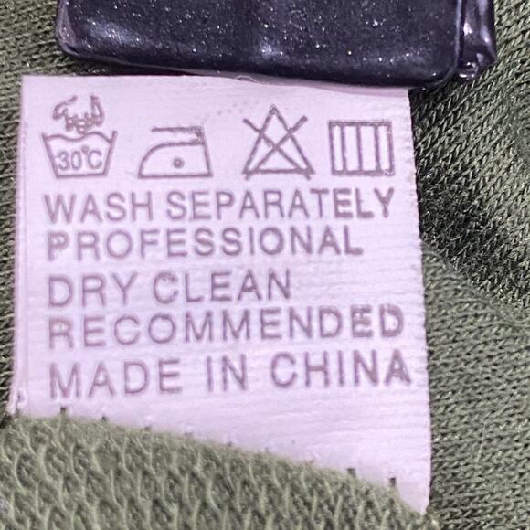 Distressed Military Green Tunic Top Dress with Pockets Large - Picture 7 of 12